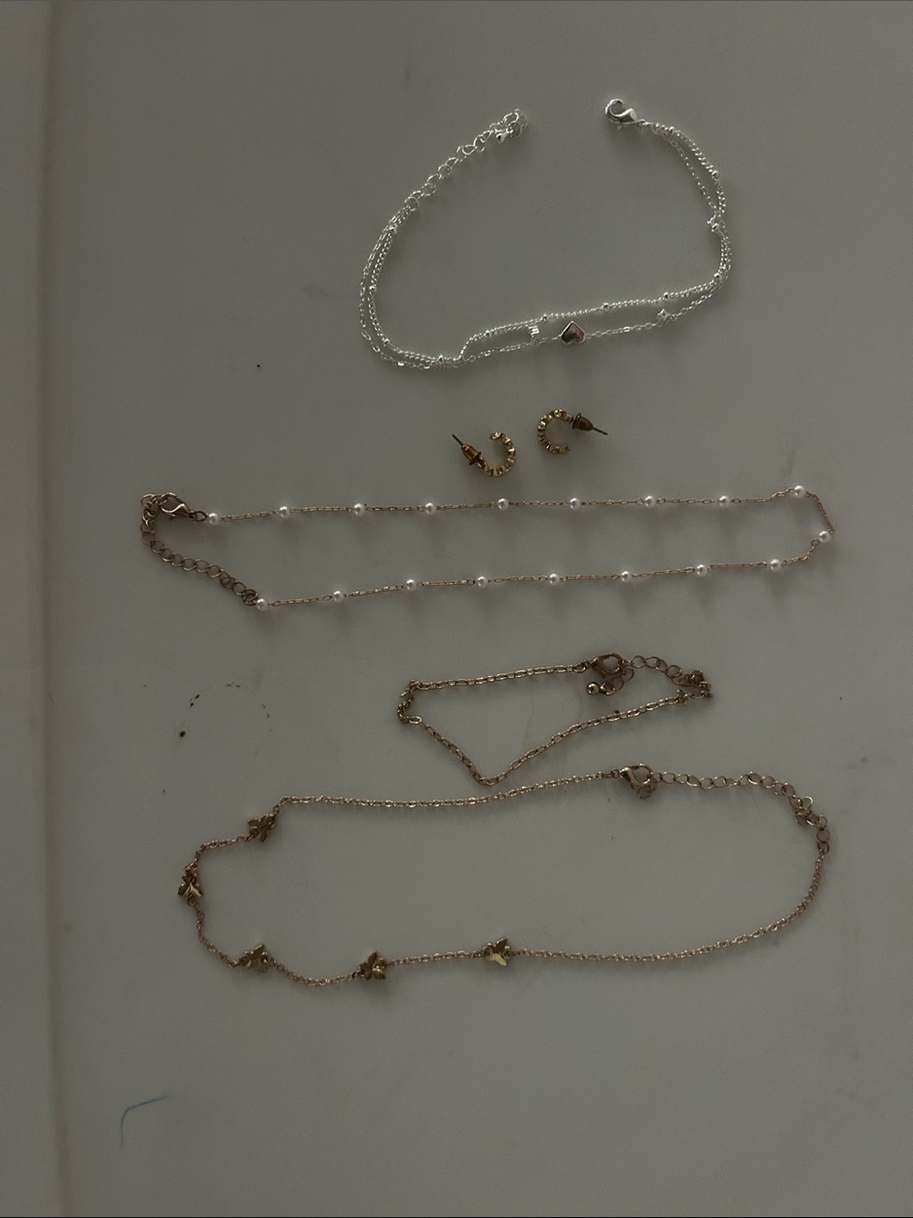 Delicate Mixed Metal Layering Necklace Set - Gold & Silver